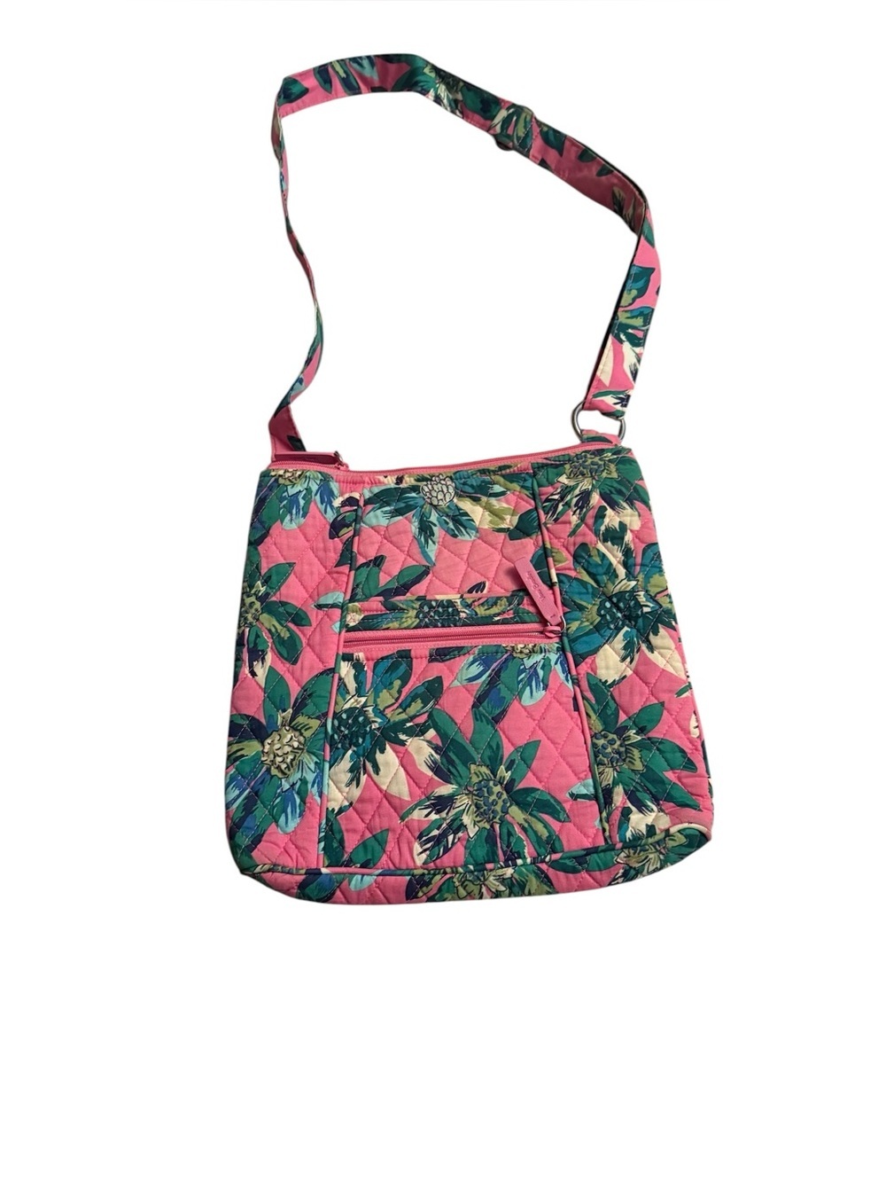Vera Bradley Quilted Pink Tropical Crossbody Bag